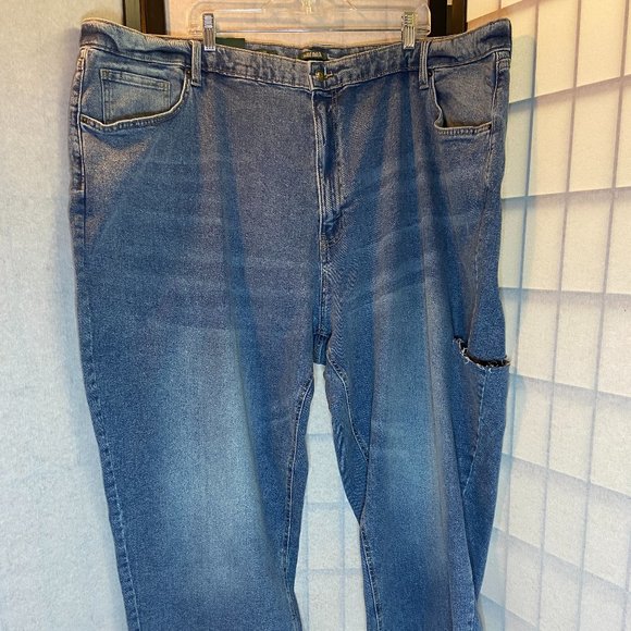 Wild Fable Plus High-Rise 90s Relaxed Straight Slashed Leg Jeans Medium Wash 30 - Picture 1 of 14